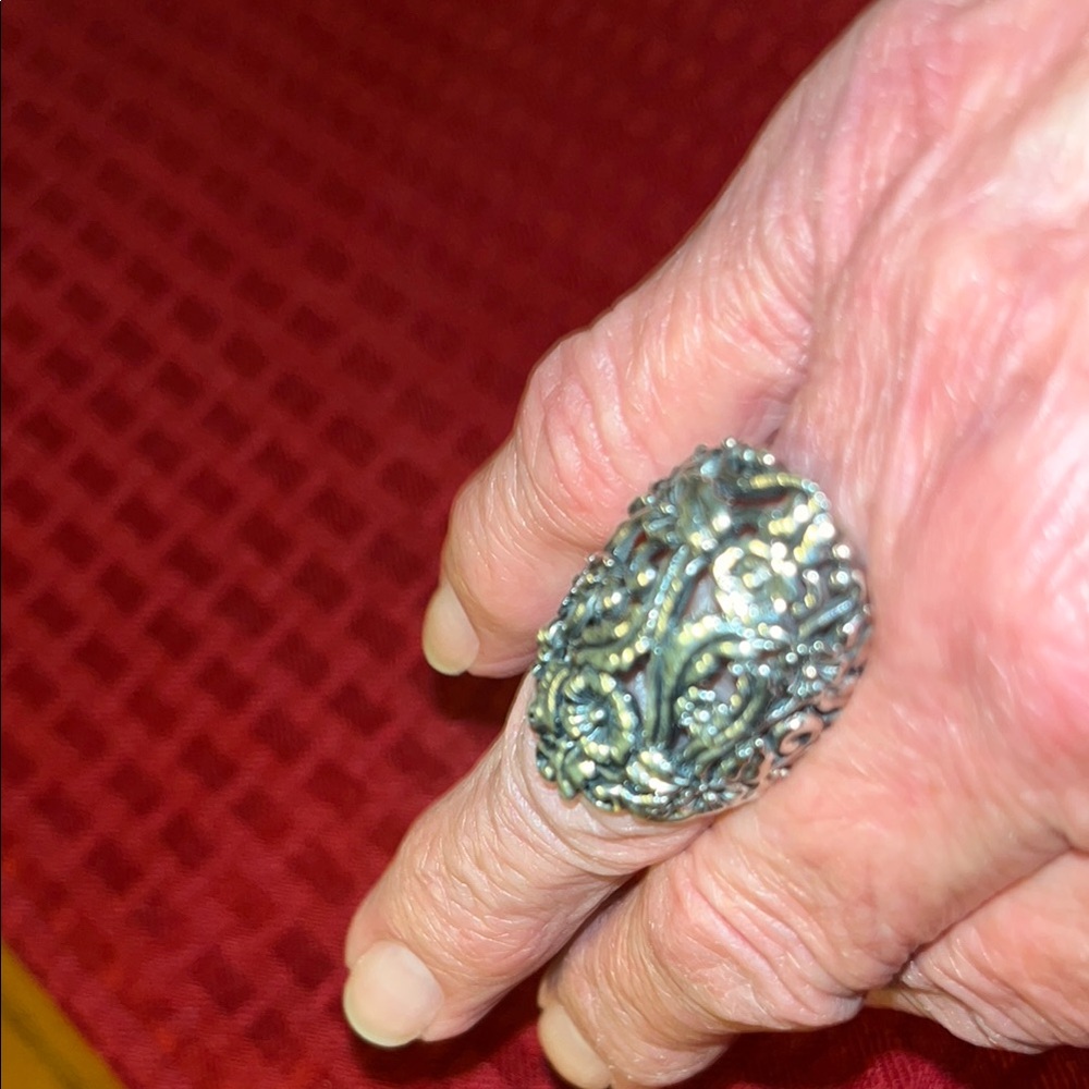 Elegant Solid Silver Statement Ring - image 7